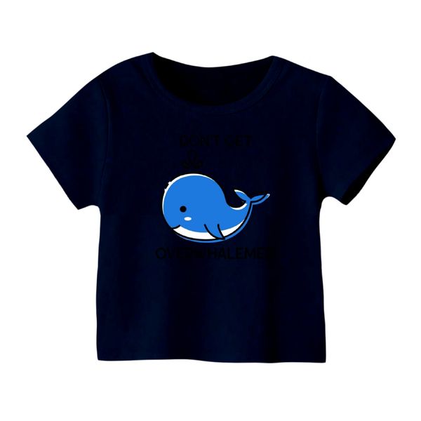 تی شرت آستین کوتاه بچگانه مدل نهنگ کد ۵ رنگ سورمه ای
