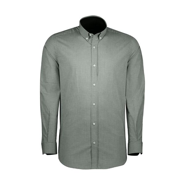 پیراهن آستین بلند مردانه ایکات مدل چهارخانه ریز PST1152128