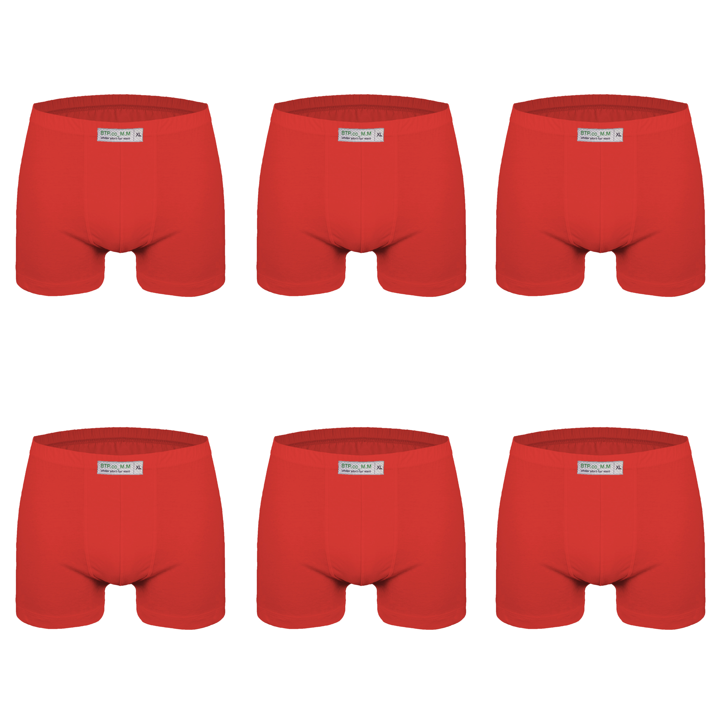 شورت پسرانه برهان تن پوش مدل پادار 2-04 رنگ قرمز بسته 6 عددی
