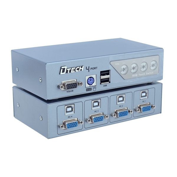 سوئیچ KVM چهار پورت PS2 و USB دیتک مدل DT-8041