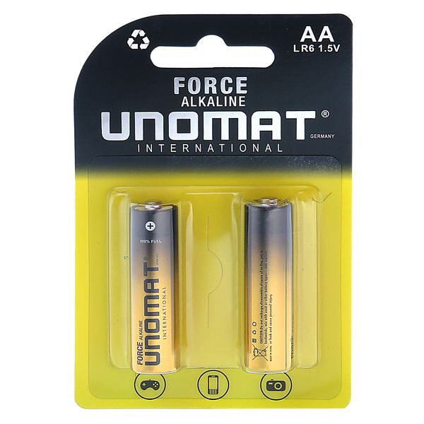 باتری قلمی یونومات مدل FOrce Alkaaline بسته دو عددی