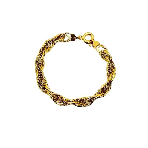 دستبند طلا 18 عیار زنانه طلای کامک مدل لوزی بافته