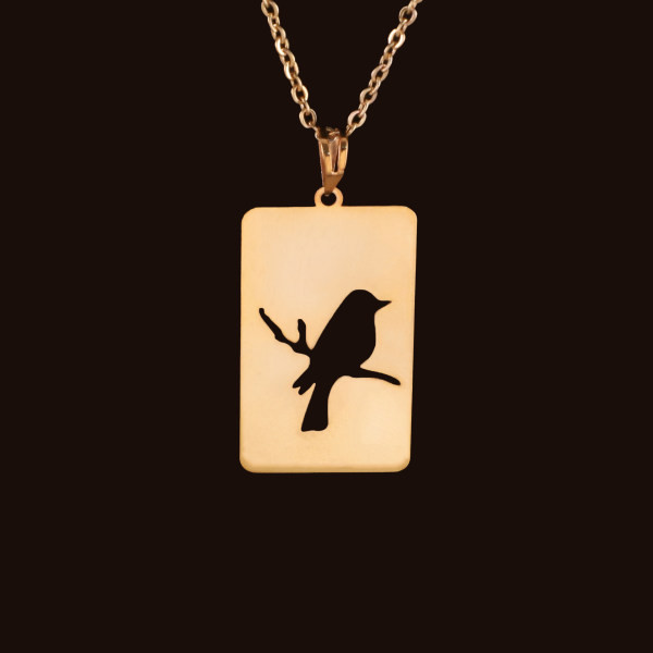 گردنبند طلا 18 عیار زنانه طلای کامک مدل پرنده