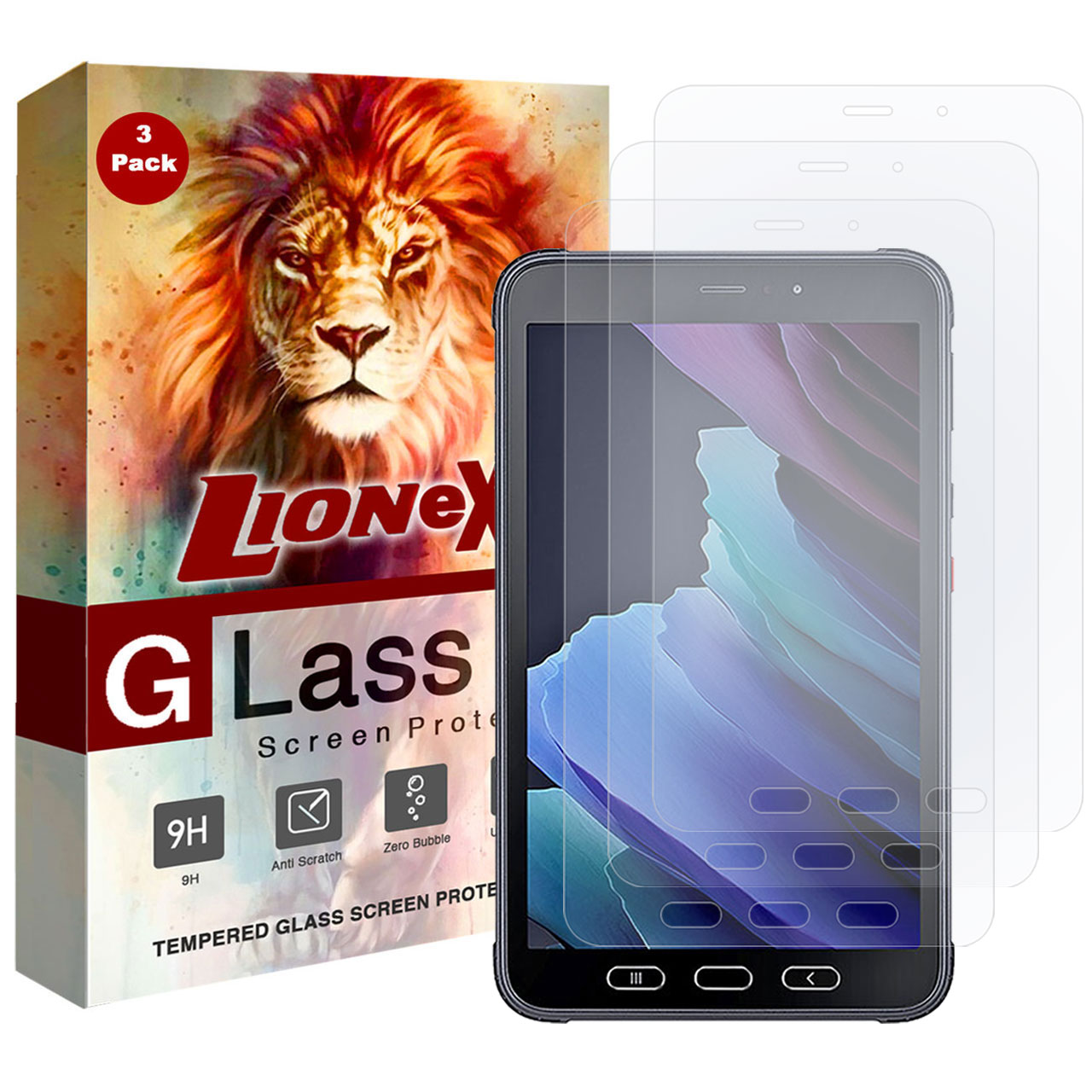  محافظ صفحه نمایش لایونکس مدل UPS مناسب برای تبلت سامسونگ Galaxy Tab Active3 بسته سه عددی