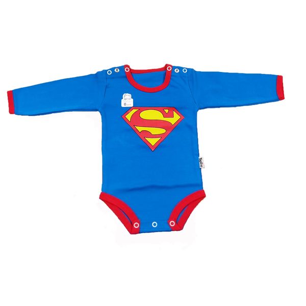 بادی آستین بلند نوزادی تاپ لاین مدل سوپرمن