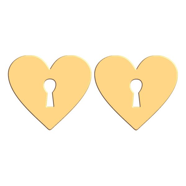 گوشواره طلا 18 عیار زنانه لیردا مدل قفل قلب کد 3487
