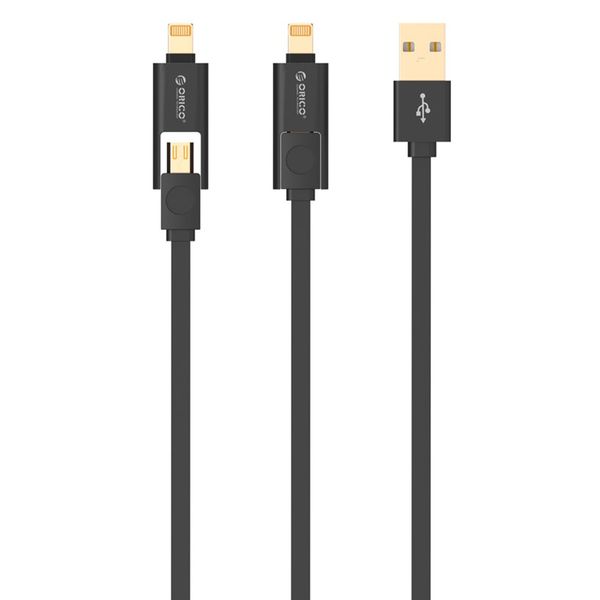 کابل تبدیل USB به microUSB و لایتنینگ اوریکو مدل LTE-10 به طول 1 متر