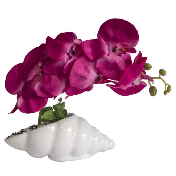گل مصنوعی شیانچی طرح ارکیده همراه با گلدان