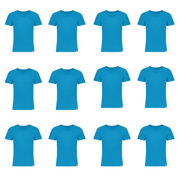 زیرپوش آستین دار مردانه برهان تن پوش مدل 3-02 رنگ آبی فیروزه ای بسته 12 عددی
