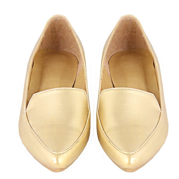 کفش زنانه مدل 159012111 پنجه باریک رنگ طلایی