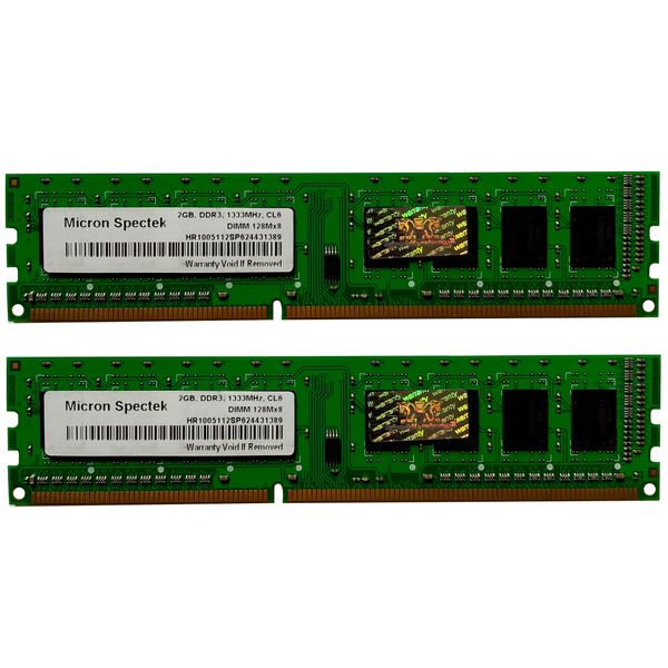 رم دسکتاپ DDR3 دو کاناله 1333 مگاهرتز CL6 میکرون مدل Spectek ظرفیت 4 گیگابایت