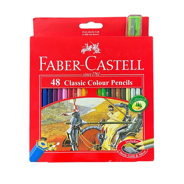 مداد رنگی 48 رنگ فابر کاستل مدل کلاسیک به همراه تراش