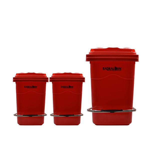 سطل زباله پدالی ایده آل مدل 601212L مجموعه 3 عددی