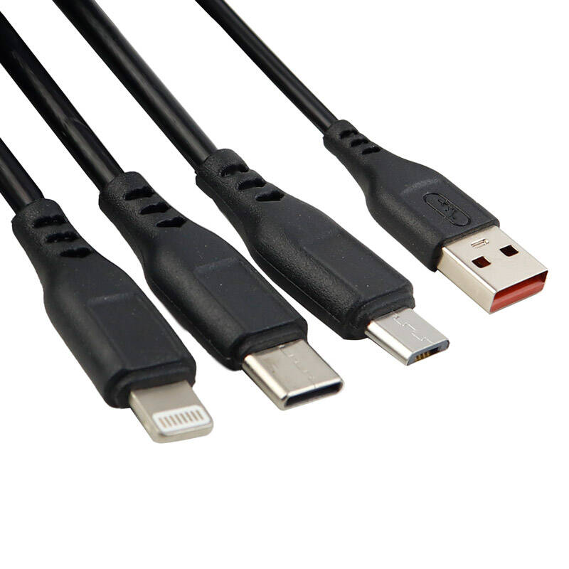 کابل تبدیل USB به لایتنینگ/microUSB/USB-C اسکای دلفین مدل S61E طول 1 متر