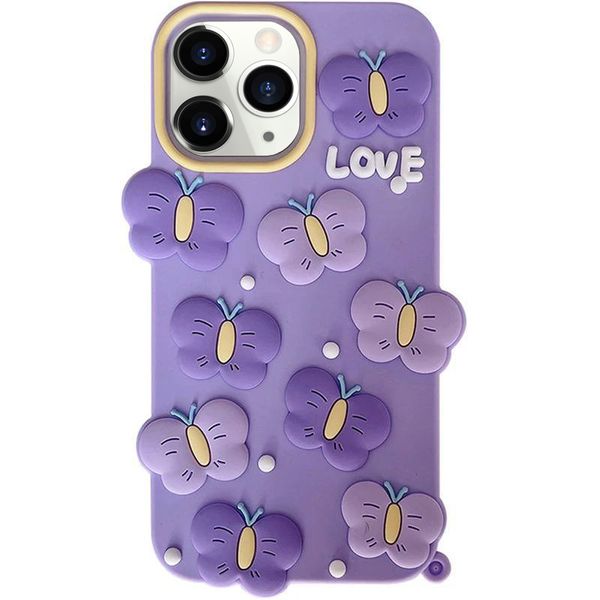 کاور مدل سیلیکونی طرح پروانه Love مناسب برای گوشی موبایل اپل iPhone 14 Pro