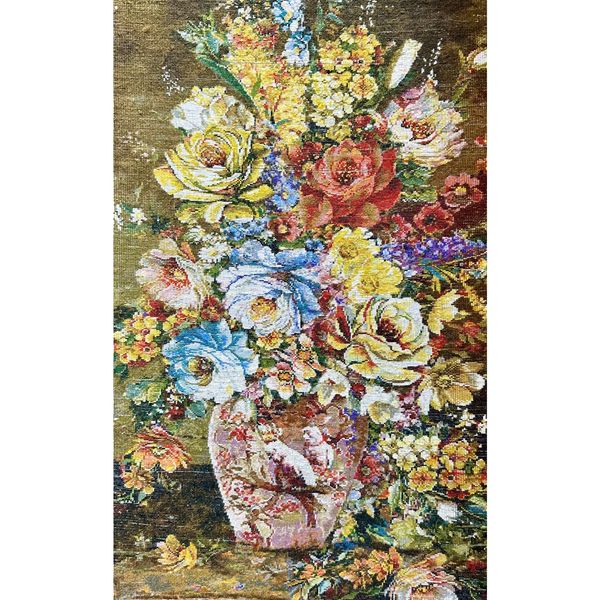 تابلو فرش دستباف فرش میرنظامی مدل گل و گلدان و پرنده کد 1726
