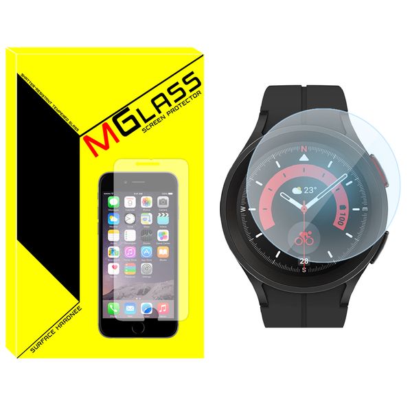 محافظ صفحه نمایش شیشه‌ای ام‌گلس مدل Glass-MG مناسب برای ساعت هوشمند سامسونگ Galaxy Watch 5 Pro
