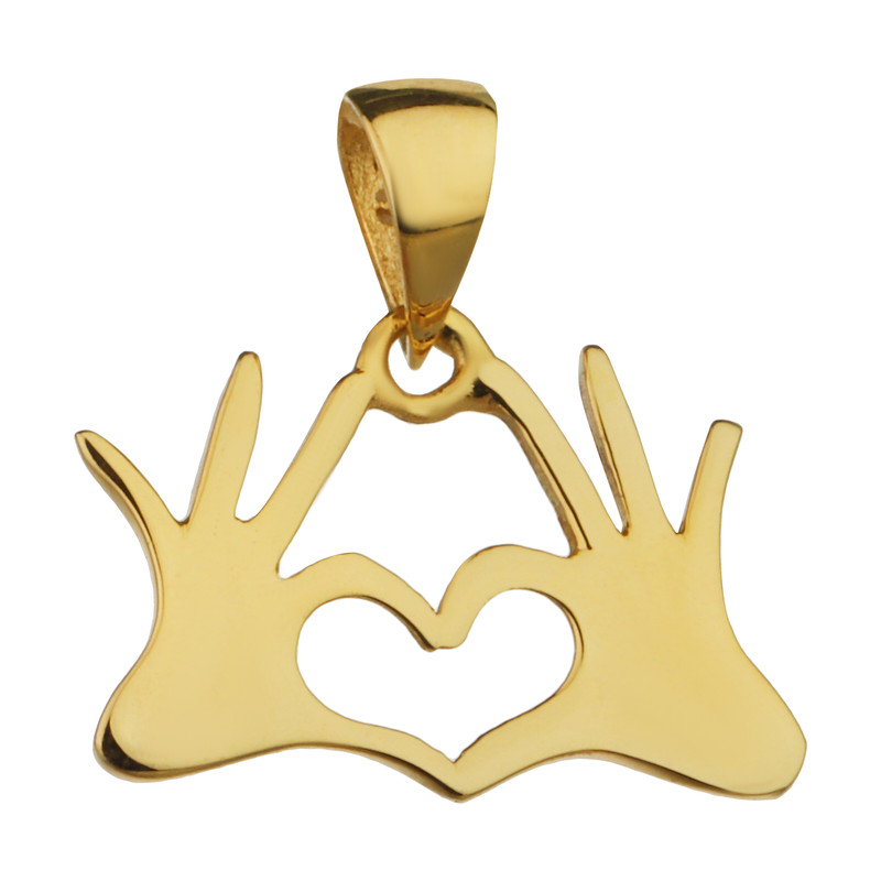 آویز گردنبند طلا 18 عیار زنانه مایا ماهک مدل MM1428 طرح دست و قلب