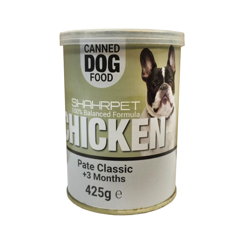 کنسرو غذای سگ شهرپت مدل Chicken وزن 425 گرم