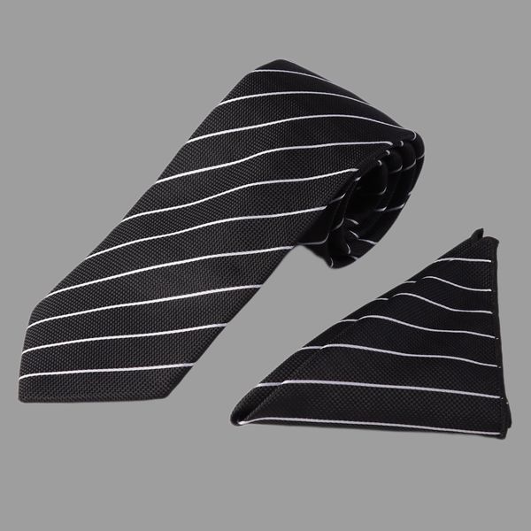 ست کراوات و دستمال جیب مردانه نسن طرح کجراه مدل T136