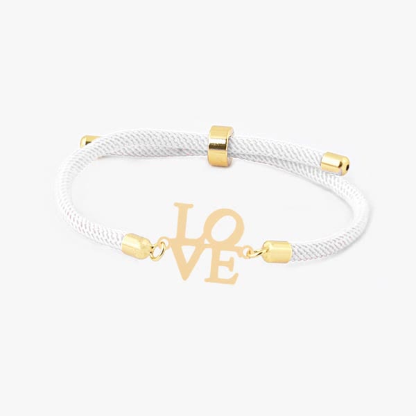 دستبند طلا 18 عیار  زنانه طلای کامک مدل LOVE