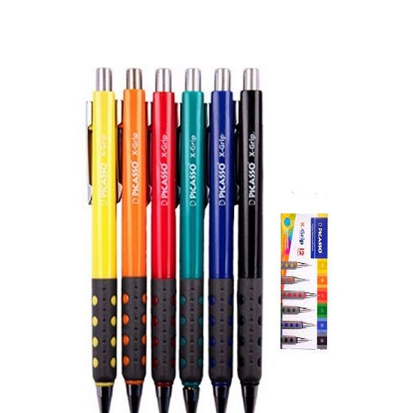 مداد نوکی 0.5 میلی متری پیکاسو مدل  x-Grip  به همراه نوک مداد نوکی و پاک کن