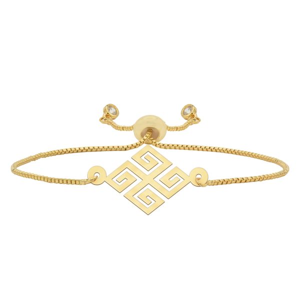 دستبند طلا 18 عیار زنانه مدل شمیم طرح لوزی D1