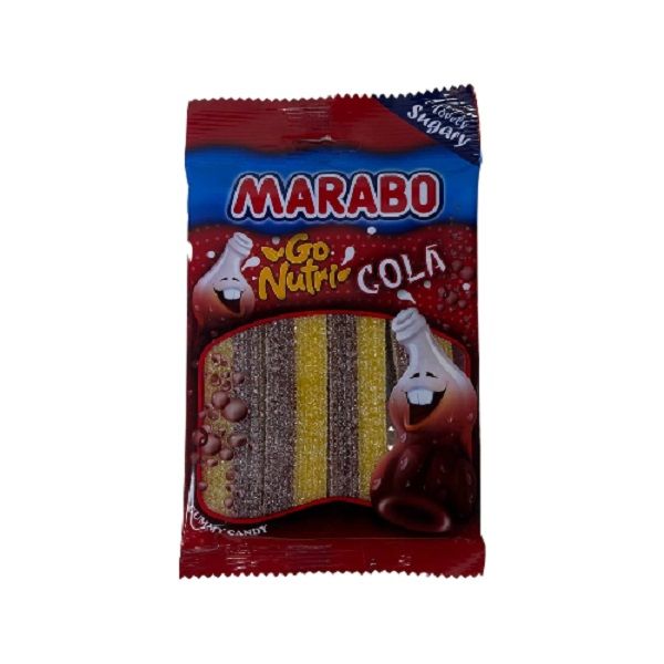 پاستیل نواری با طعم کولا مارابو - 100 گرم بسته 12 عددی
