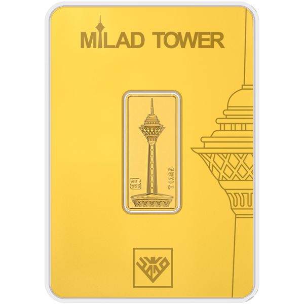 شمش طلا 24 عیار طلای محمد مدل برج میلاد کد M-1403-5