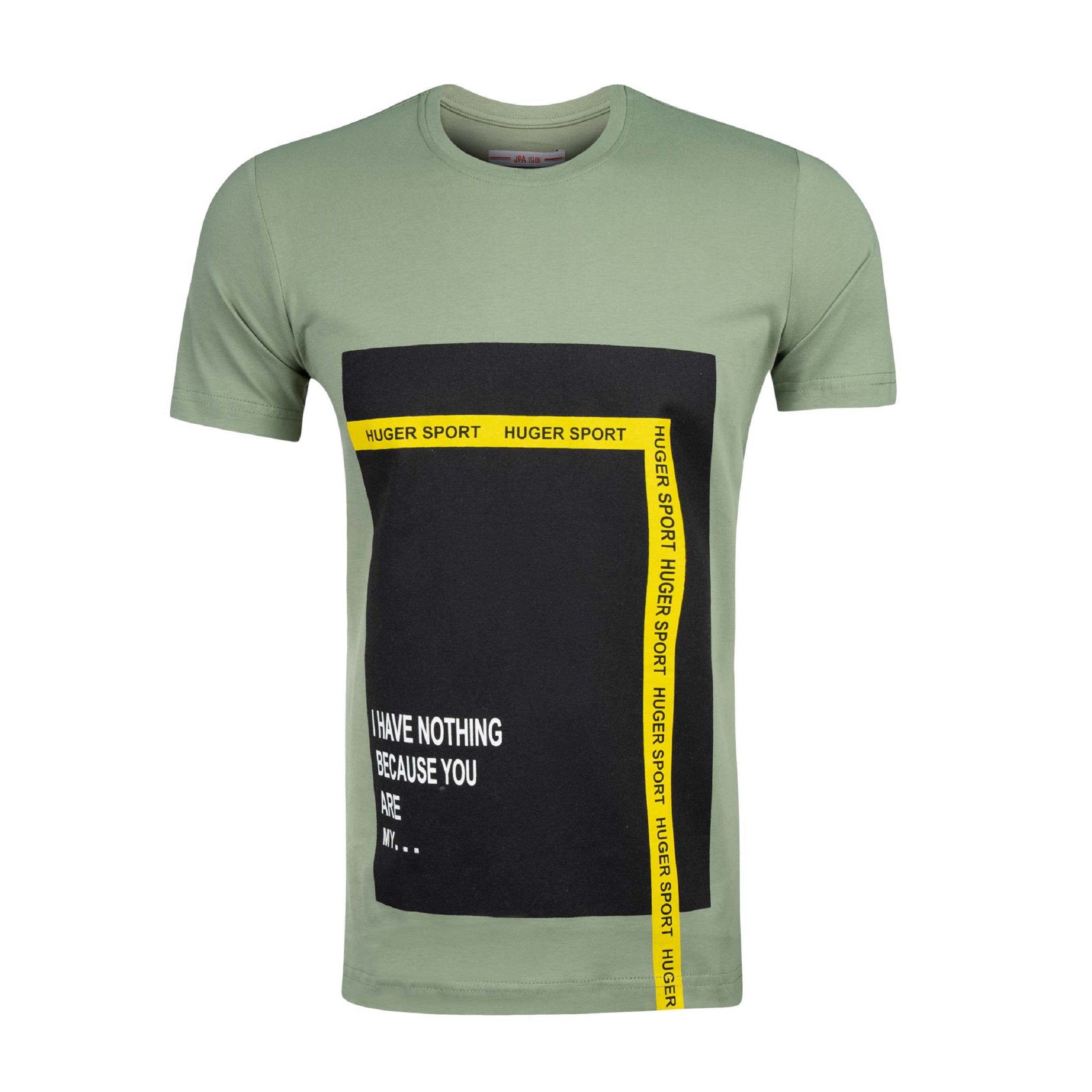تی شرت آستین کوتاه مردانه جامه پوش آرا مدل کد 155156 رنگ سبز سدری