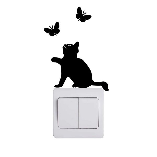 استیکر کلید و پریز دکوماتوس مدل گربه و پروانه