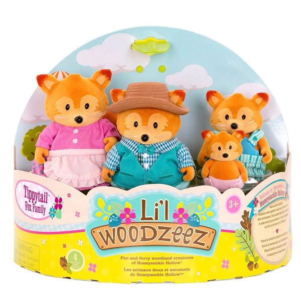 عروسک لیل وودزیز مدل خانواده 4 نفری روباه های Woodzeez مجموعه 4 عددی
