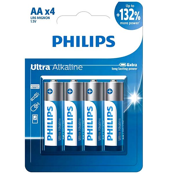 باتری قلمی فیلیپس مدل Ultra Alkaline بسته چهار عددی