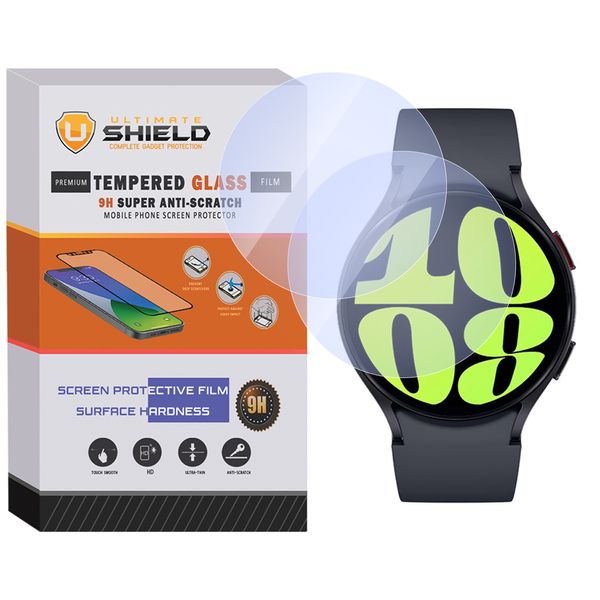 محافظ صفحه نمایش شیشه‌ای آلتیمیت شیلد مدل SH-UL مناسب برای ساعت هوشمند سامسونگ Galaxy watch 6 40mm بسته دو عددی