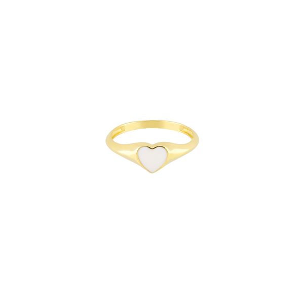 انگشتر طلا 18 عیار زنانه طلا و جواهر درریس مدل پینکی قلب