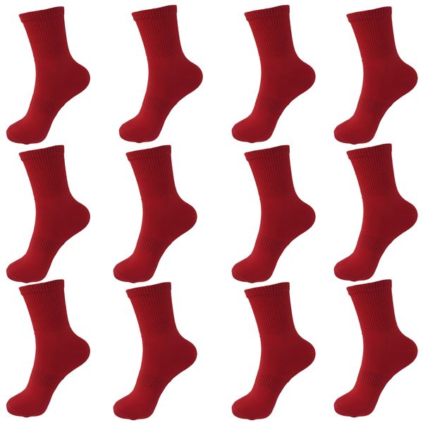 جوراب ورزشی زنانه ادیب مدل کش انگلیسی کد  SPTW رنگ قرمز بسته 12 عددی