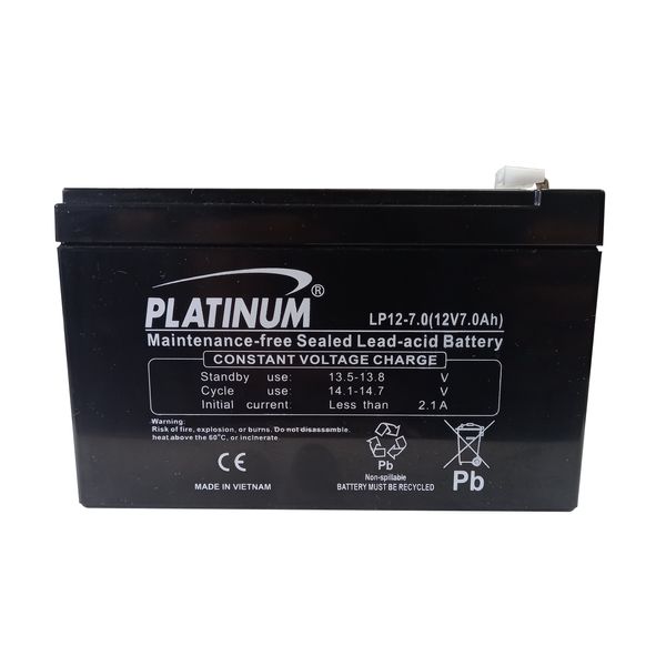 باتری یو پی اس 12 ولت 7 آمپر ساعت پلاتینیوم مدل PLT-12.7VAH