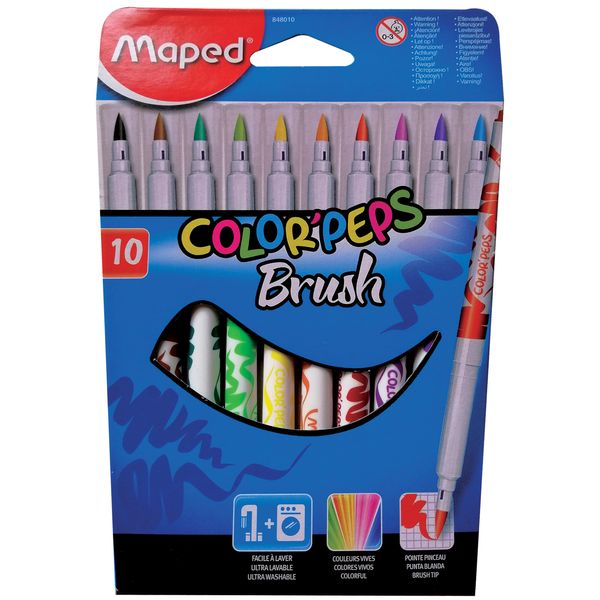 ماژیک رنگ آمیزی 10 رنگ مپد مدل brush کد 1000