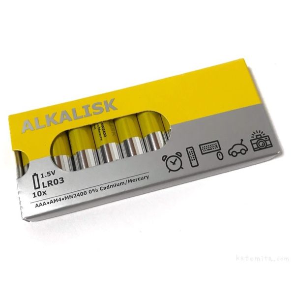 باتری نیم قلمی ایکیا مدل ALKALISK بسته 10 عددی