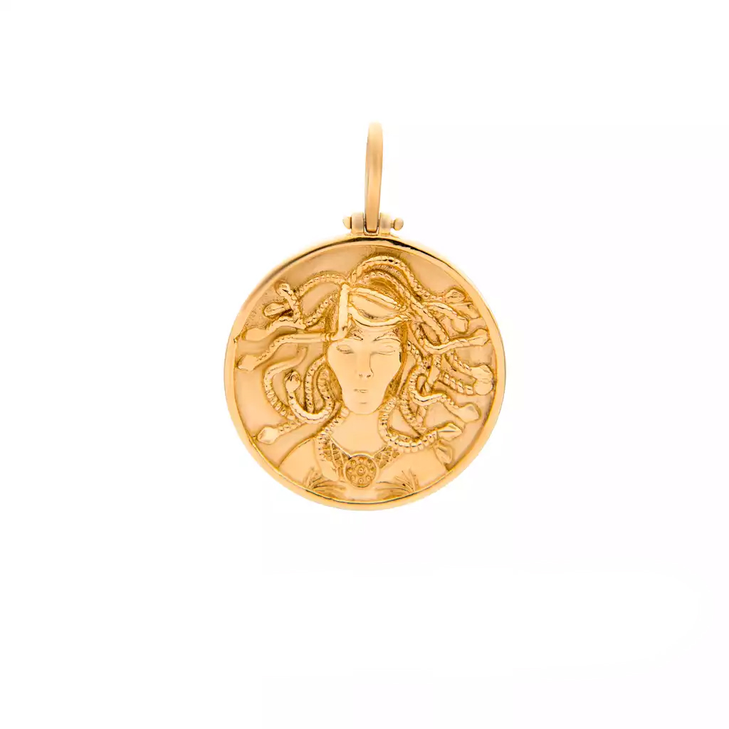 آویز گردنبند طلا 18 عیار زنانه گالری روبی مدل مدوسا