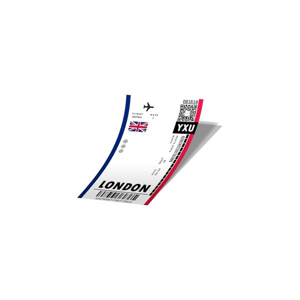 استیکر لپ تاپ لولو طرح  London Boarding Pass کد 800