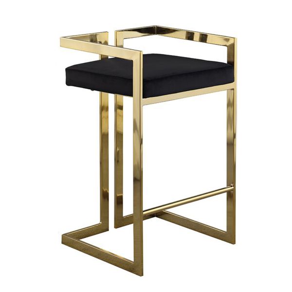 صندلی کانتر هیدیکا مبلمان مدل گلوریا بدنه طلایی روکش پارچه ای