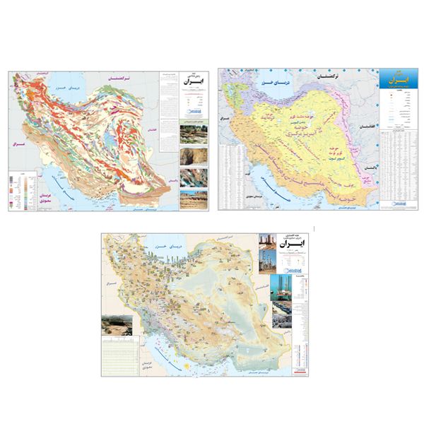 نقشه انتشارات گیتاشناسی نوین مدل  ایران زمین شناسی و منابع آب و اقتصادی IR-3 مجموعه 3 عددی