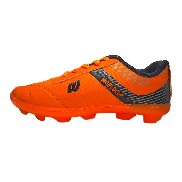 کفش فوتبال مدل WORLDCUP چمنی استوک دار رنگ نارنجی