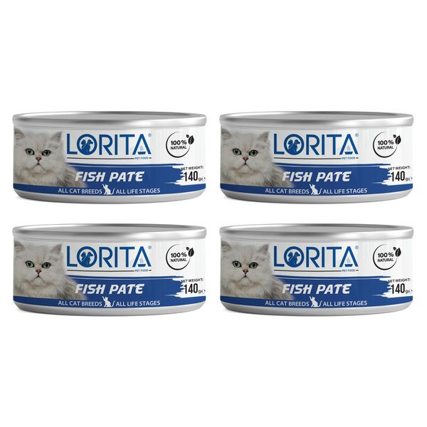 کنسرو غذای گربه لوریتا مدل FISH PATE وزن 140 گرم مجموعه 4 عددی