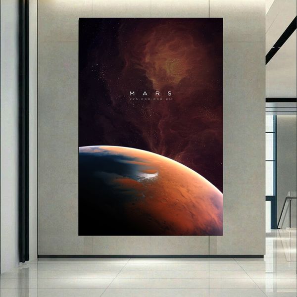 پوستر طرح کهکشان و ستارگان مدل سیاره مریخ کد AR16400