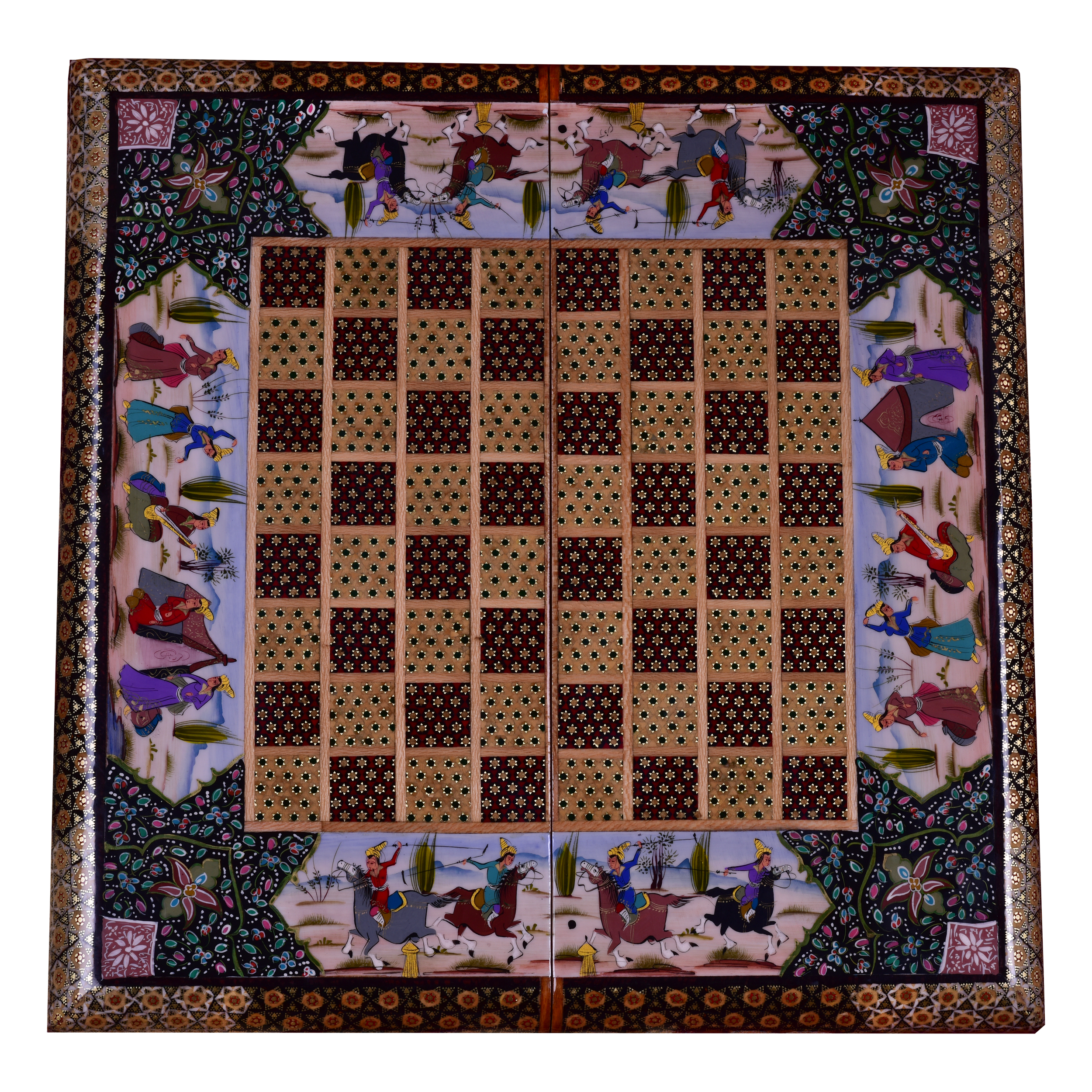  صفحه شطرنج خاتم کاری طرح مینیاتور کد LGM2-5050