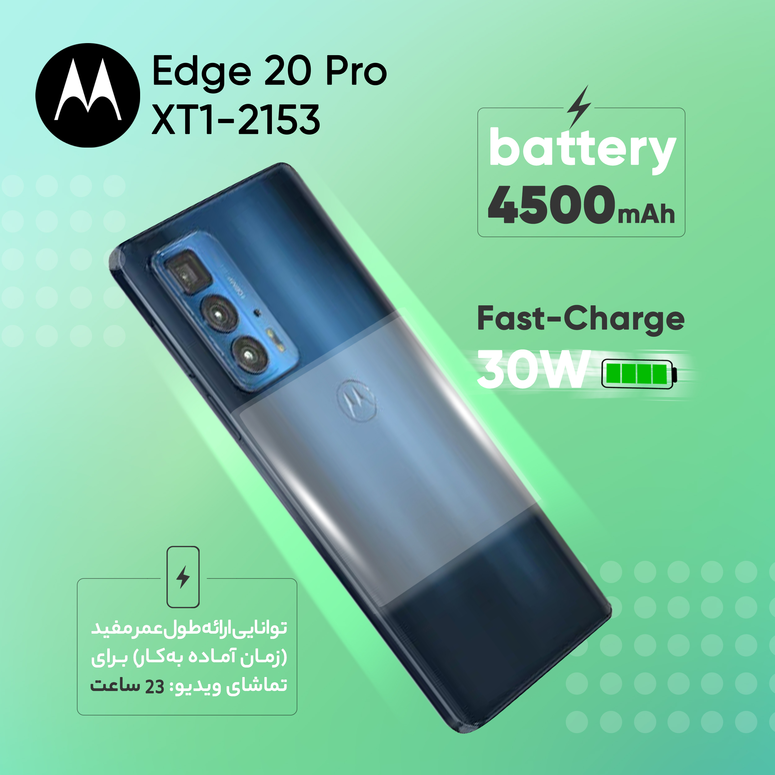 گوشی موبایل موتورولا مدل Edge 20 Pro XT2153-1 دو سیم‌ کارت ظرفیت 256 گیگابایت و رم 12 گیگابایت