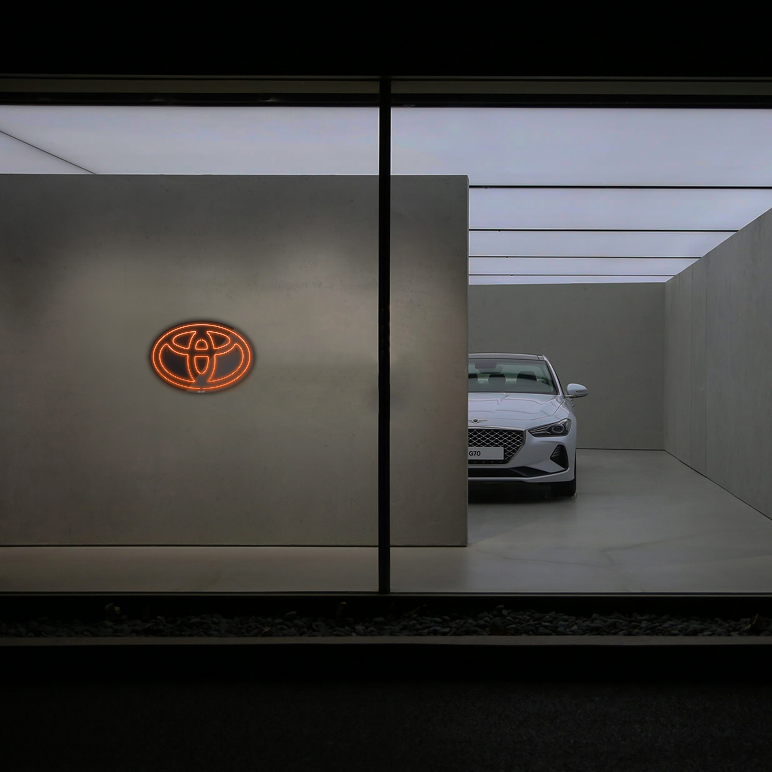 چراغ دیواری نئون دیزاین طرح Toyota-Logo-BL_ORG