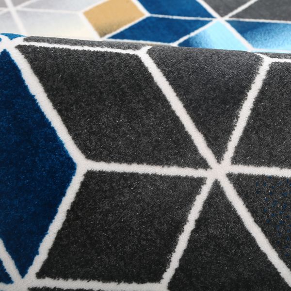 فرش ماشینی دنیای فرش مدل کندو کد 3 زمینه کاربنی